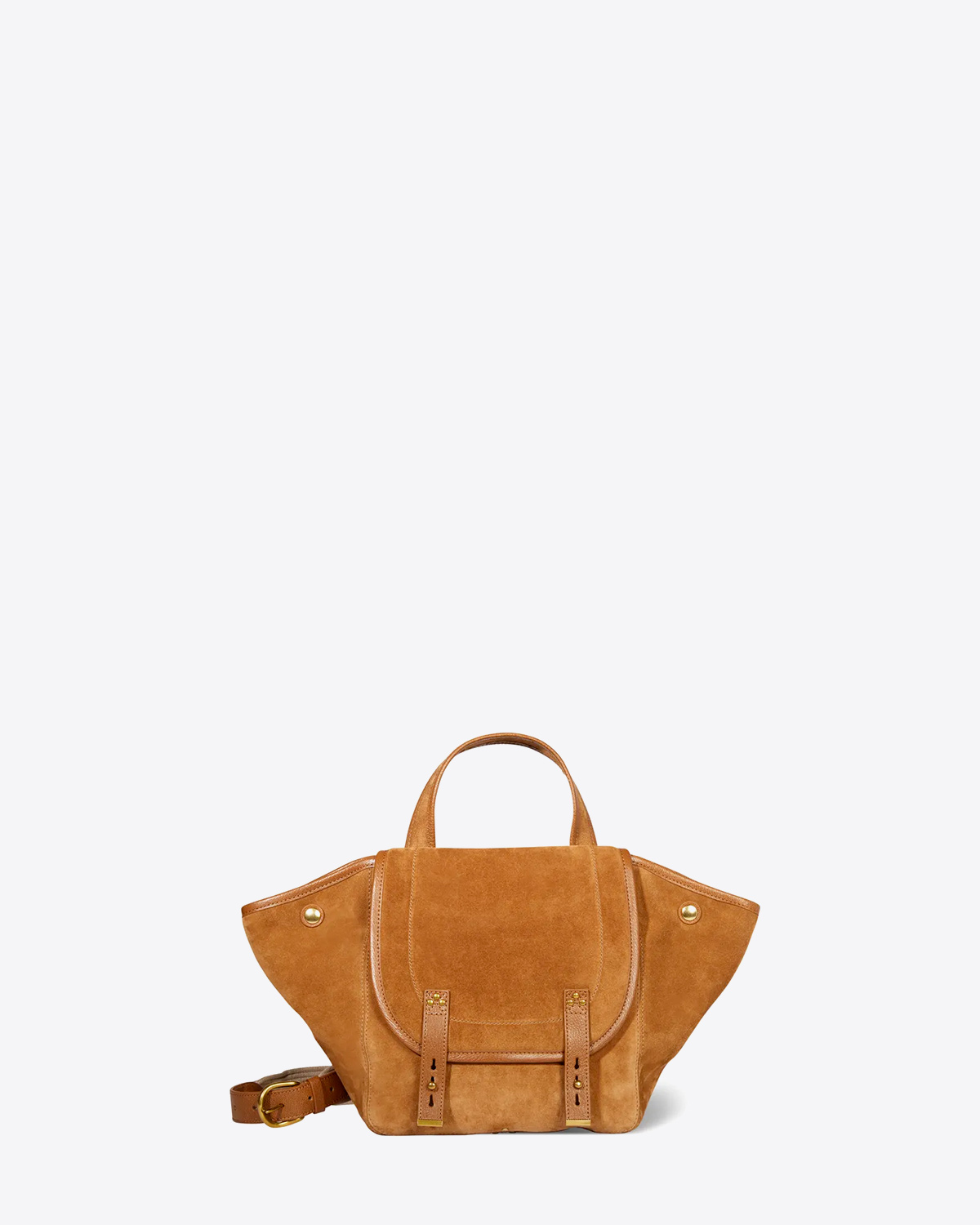 Jérôme Dreyfuss Sac Stan Panier M – Cuir Suédé Tabac