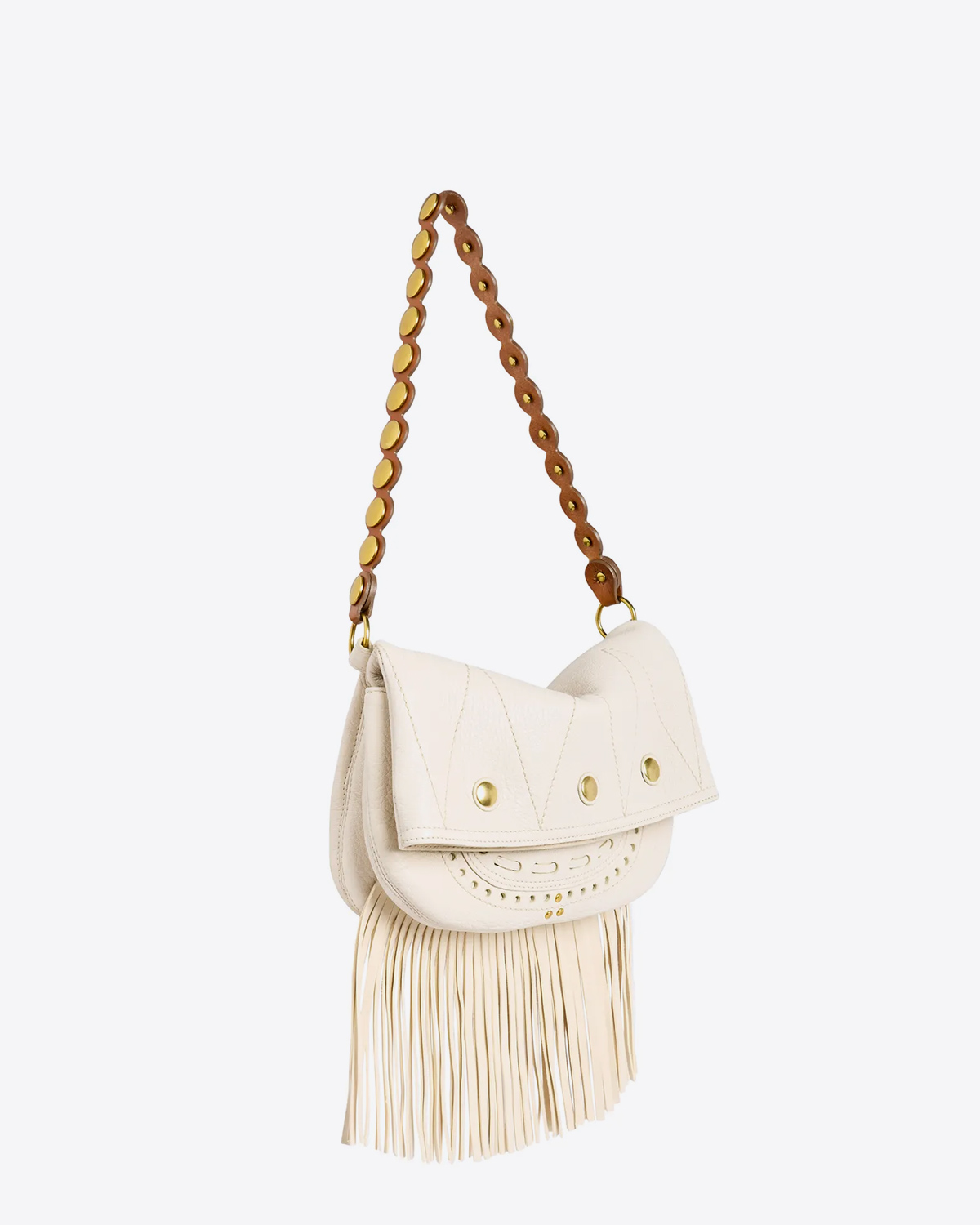 Jérôme Dreyfuss Sac Jerry Mini – Cuir Crème Grainé