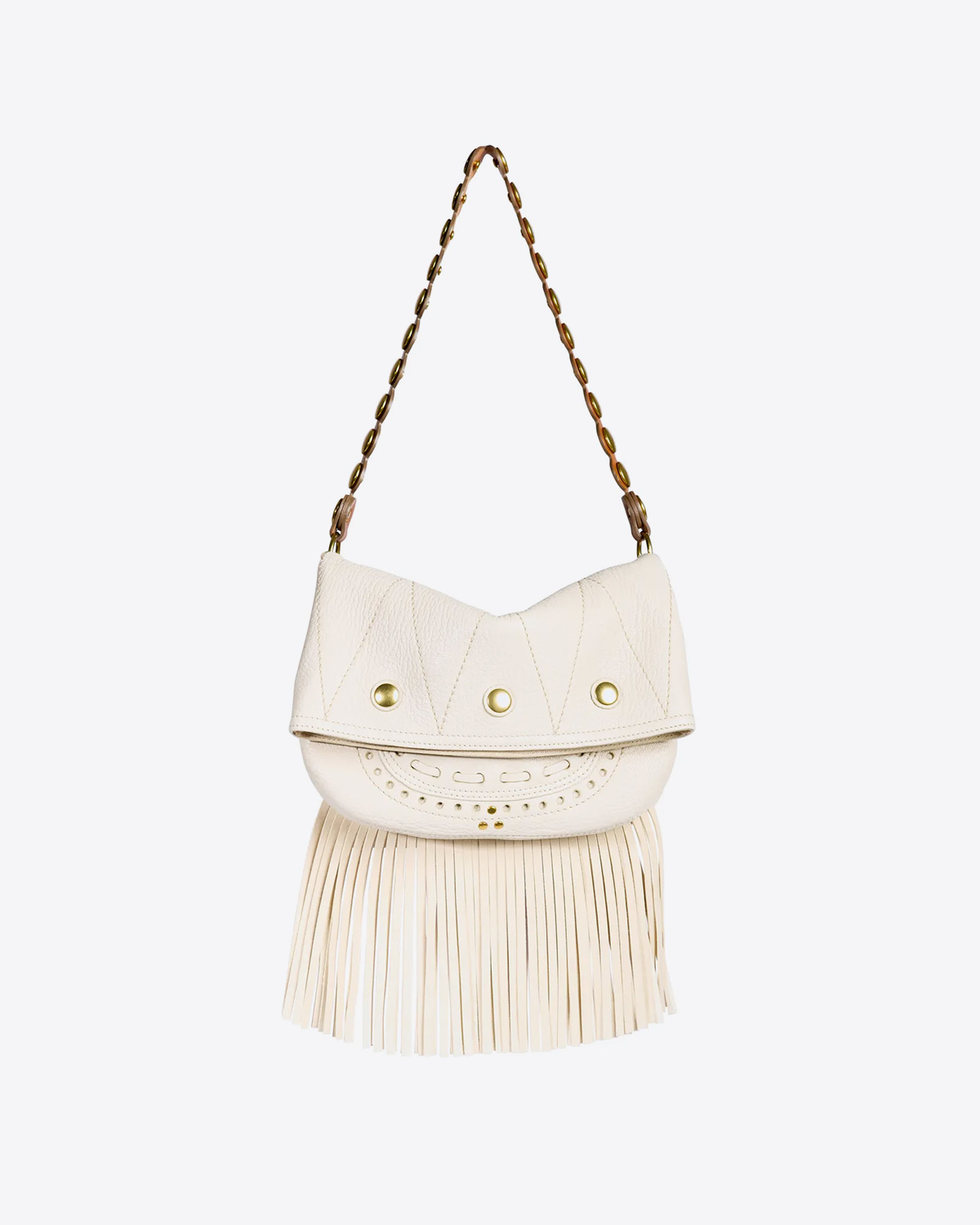 Jérôme Dreyfuss Sac Jerry Mini – Cuir Crème Grainé
