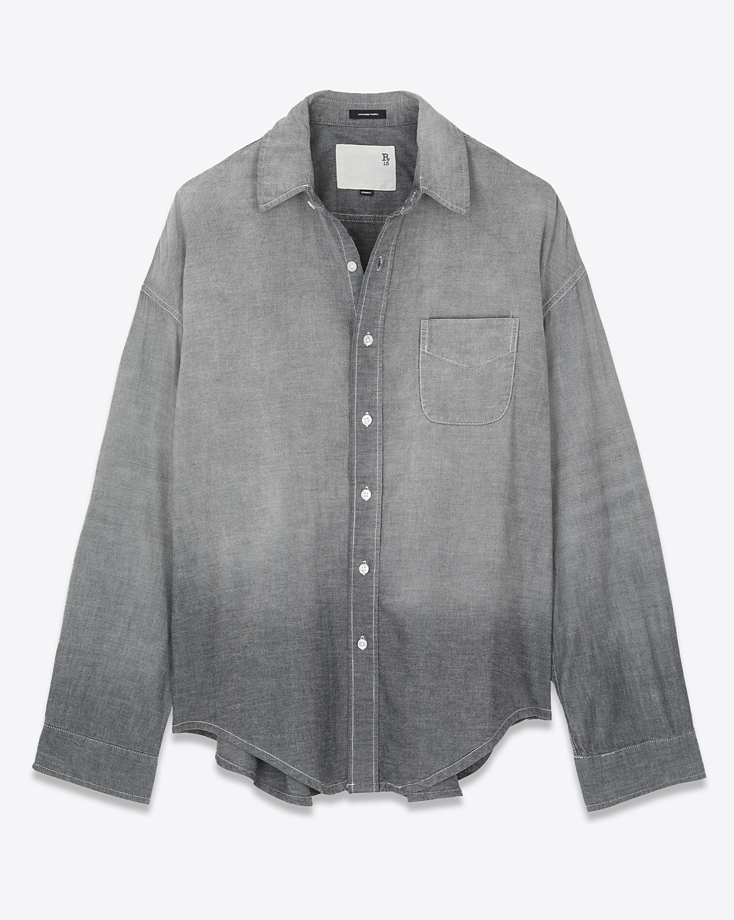 R13 Chemise L/S Boxy Button Up – Vintage Black Chambray
