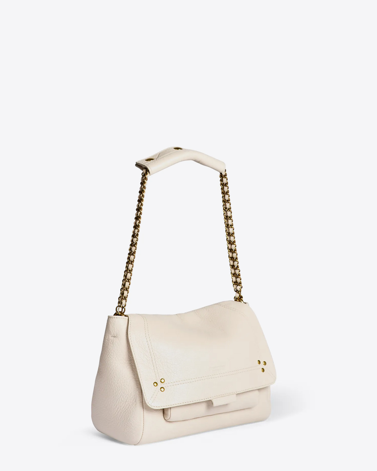 Jérôme Dreyfuss Sac Lulu M – Cuir Crème Grainé