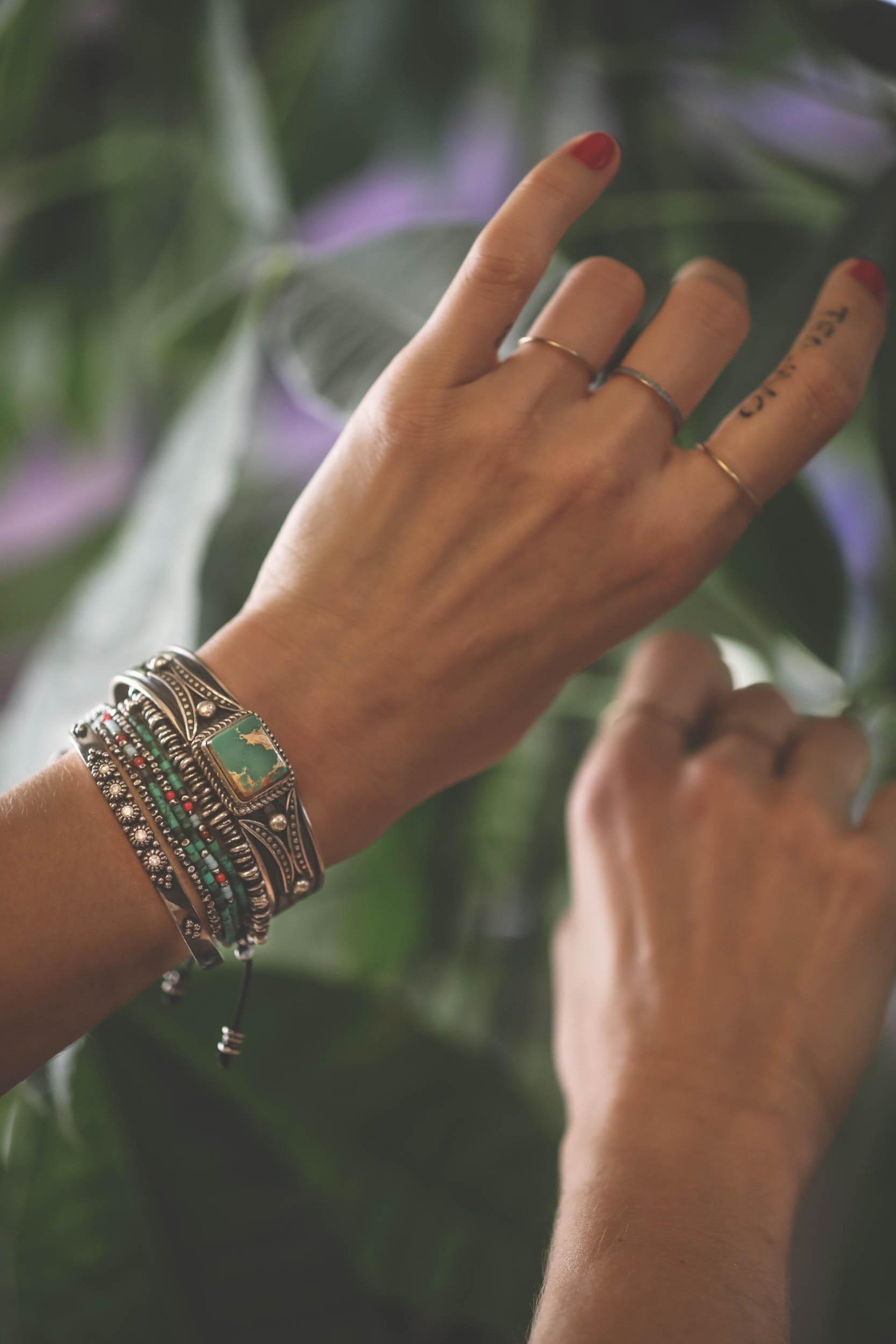 M.Cohen Bracelet Perles Rondes Argent - Labradorite