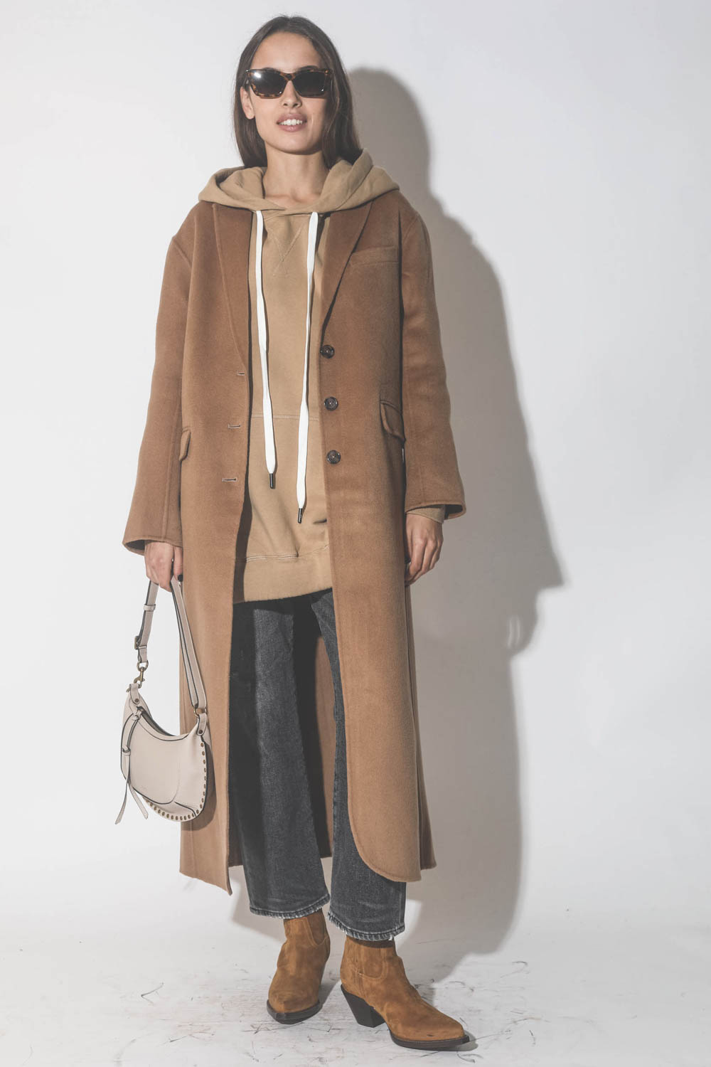 Anine Bing Manteau Quinn Cachemire – Camel