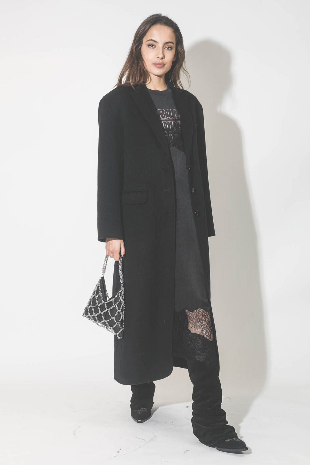 Anine Bing Manteau Quinn Cachemire – Noir