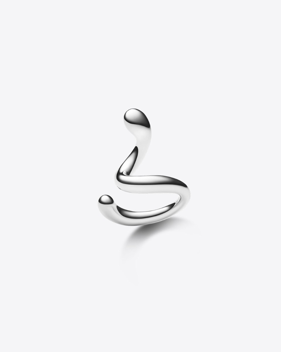 Maria Black Ear Cuff Coil Whirl Gauche – Argent