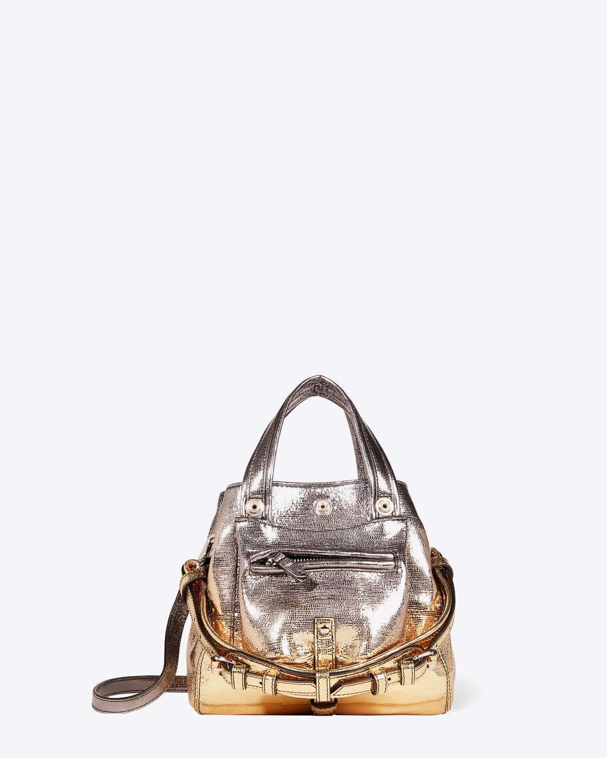 Jérôme Dreyfuss Sac Billy Nano – Cuir Lamé Dégradé Or
