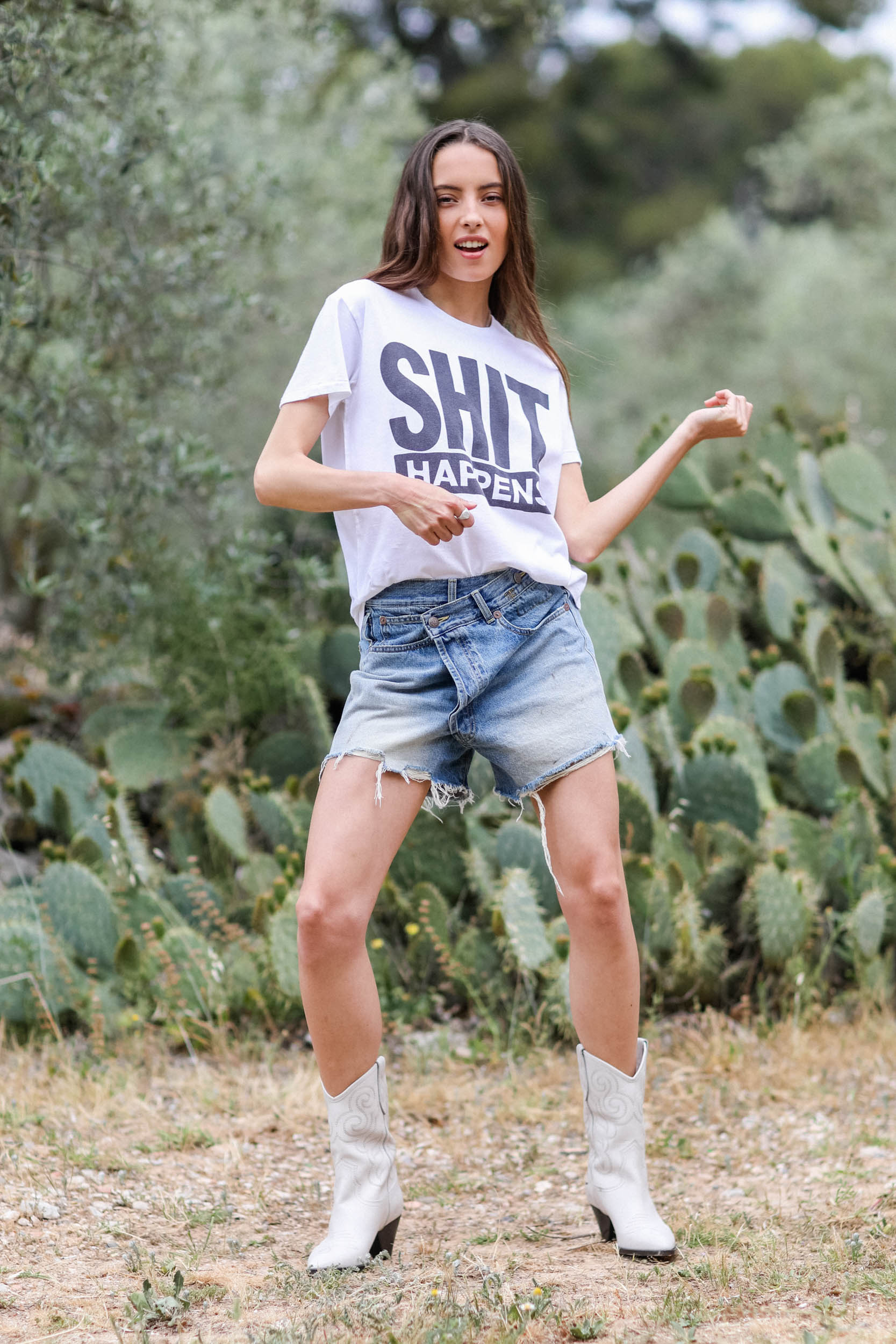 R13 Tee-Shirt Shit Happens Boy – Blanc