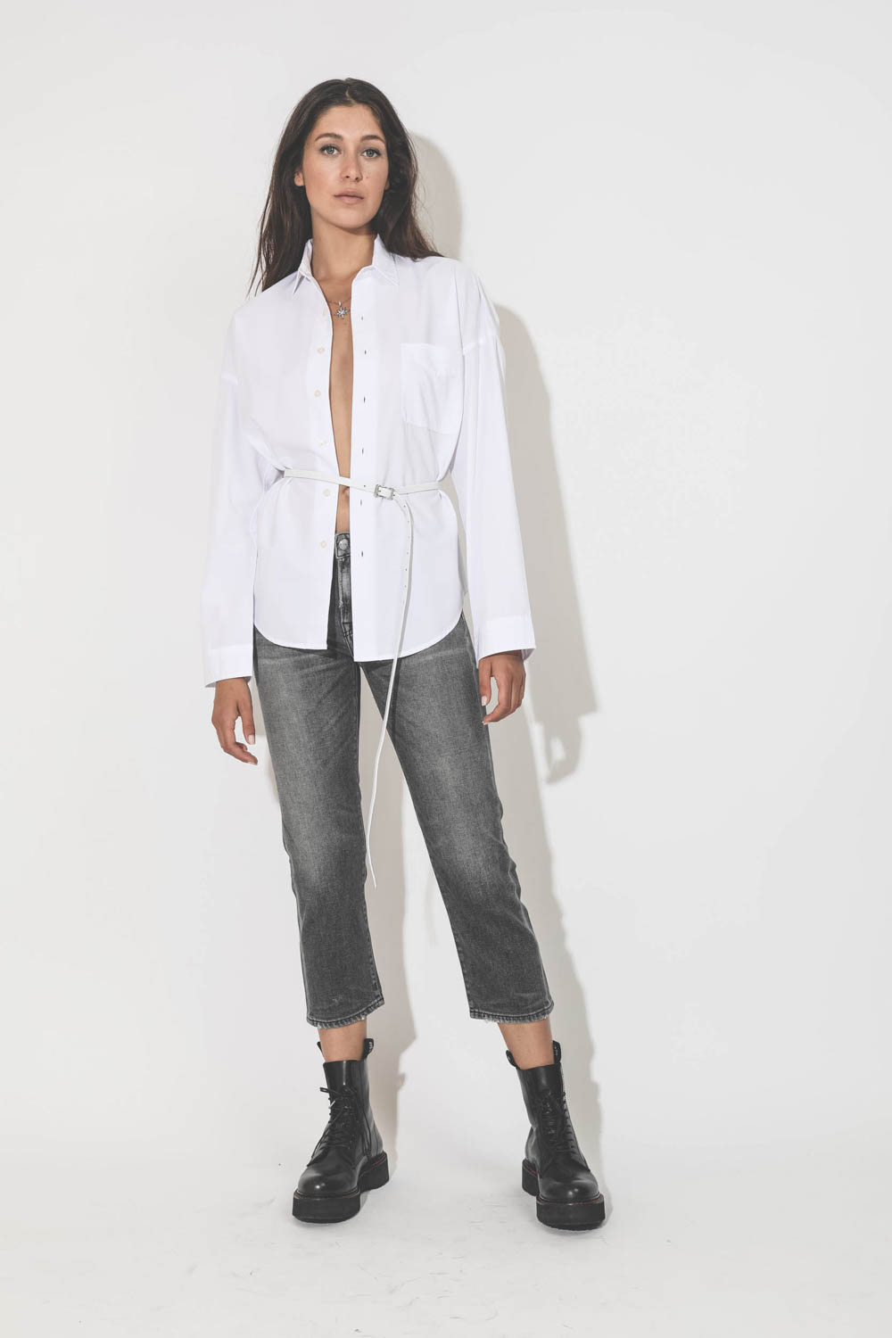 R13 Chemise L/S Boxy Button-Up – White
