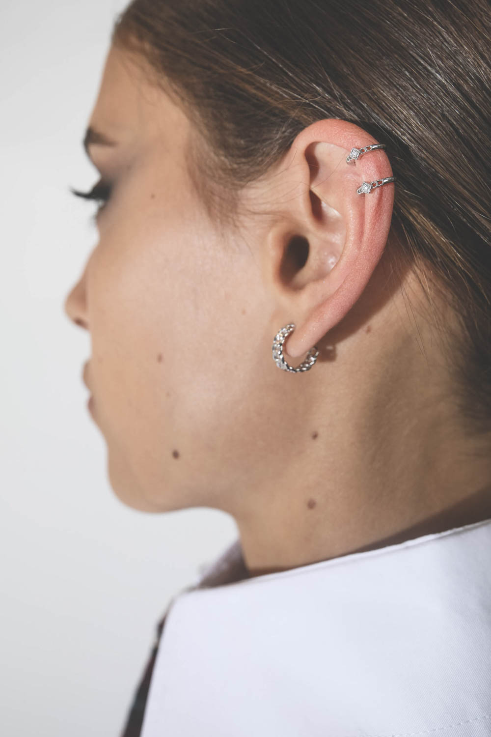 Feidt Créole Chaine Rigide – Or Blanc 14k