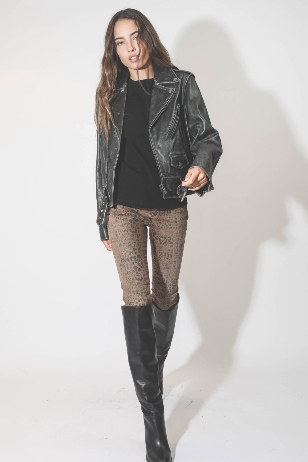 Golden Goose Femme Perfecto Cuir Chiodo – Noir