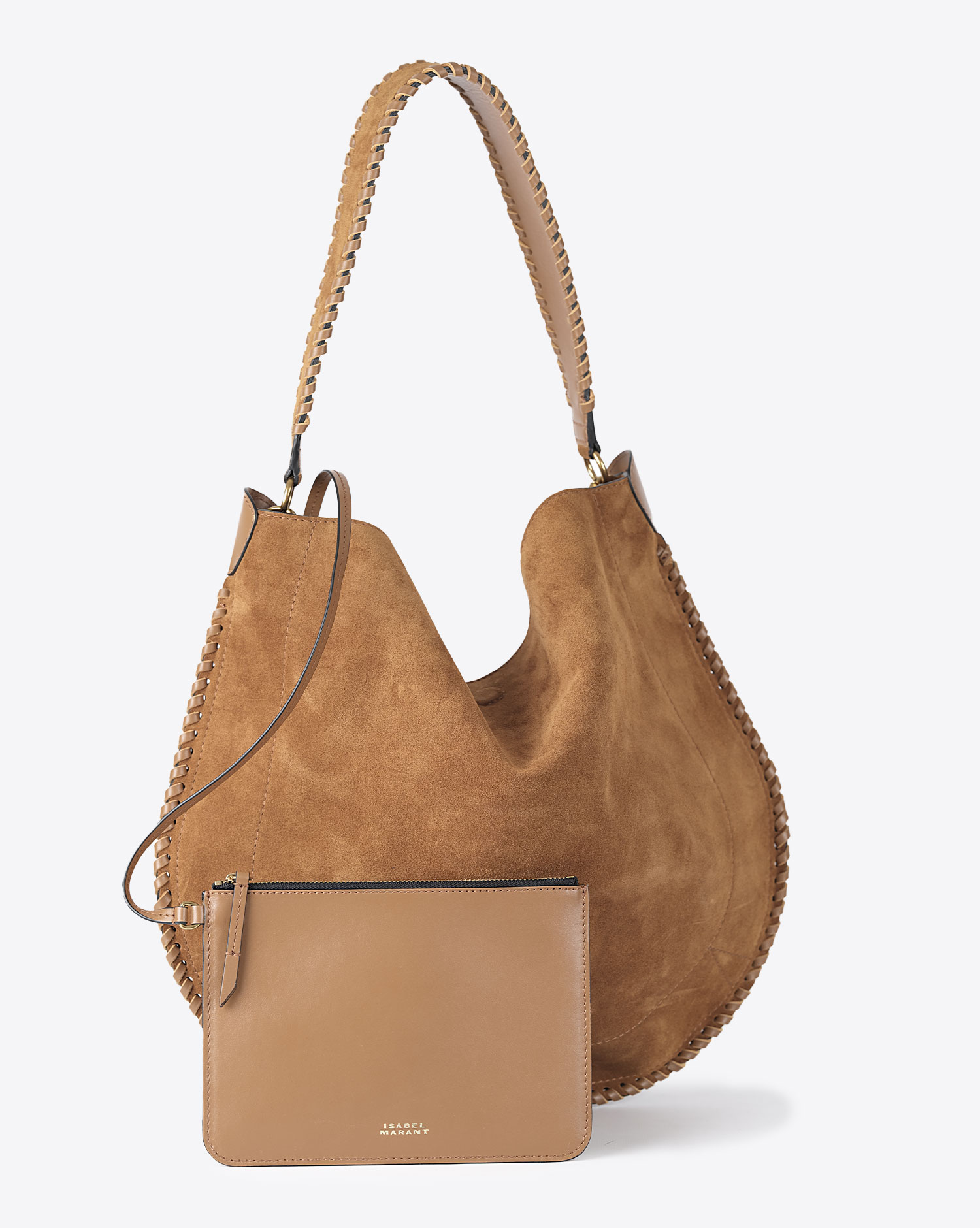 Isabel Marant Sac Oskan Hobo Soft – Suédé Cognac Tressé