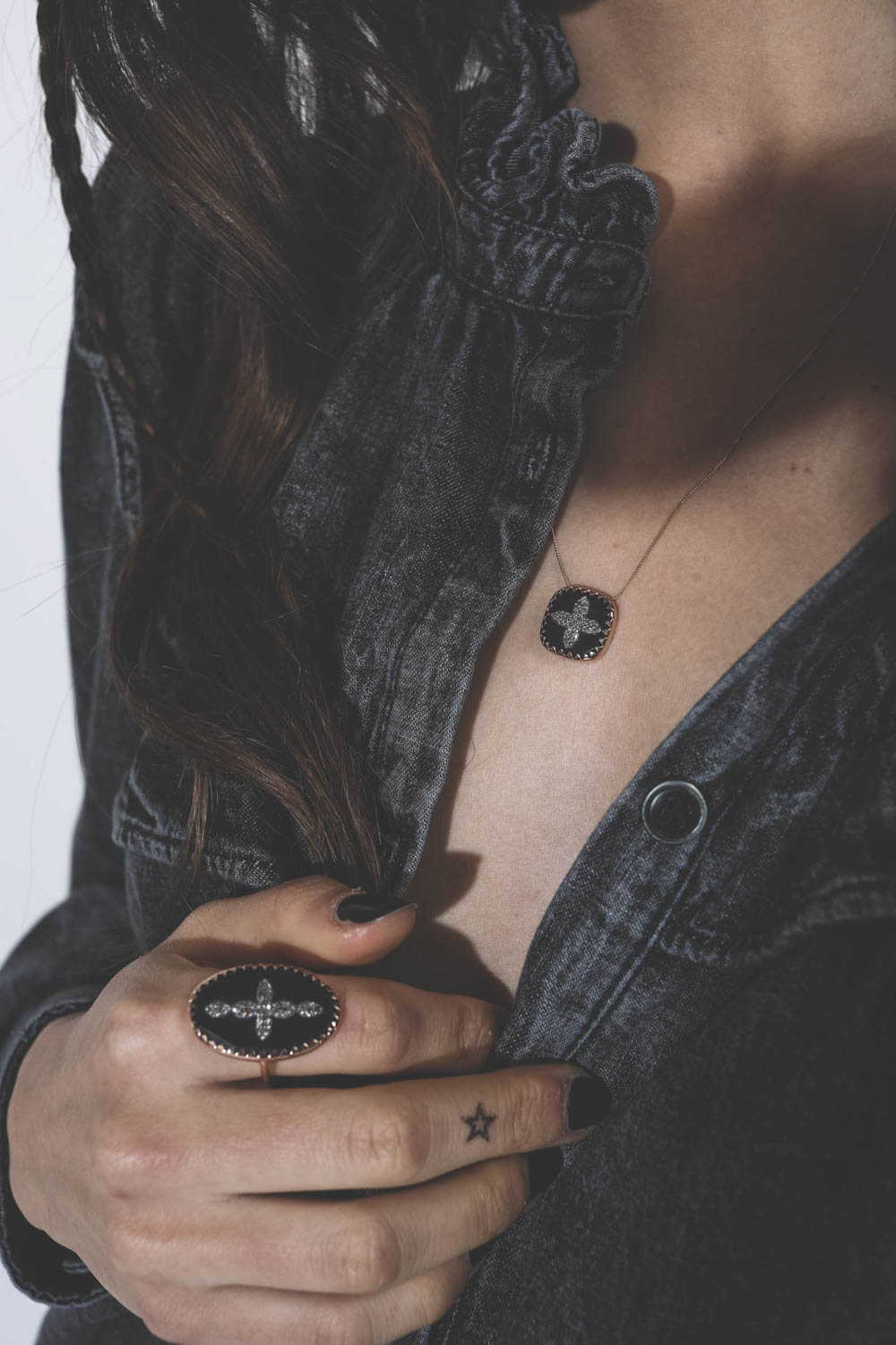 Collier Bowie Pascale Monvoisin Noir Diamant