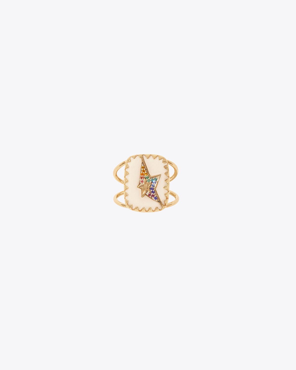 Pascale Monvoisin Bague Varda N°1 – Blanc Rainbow