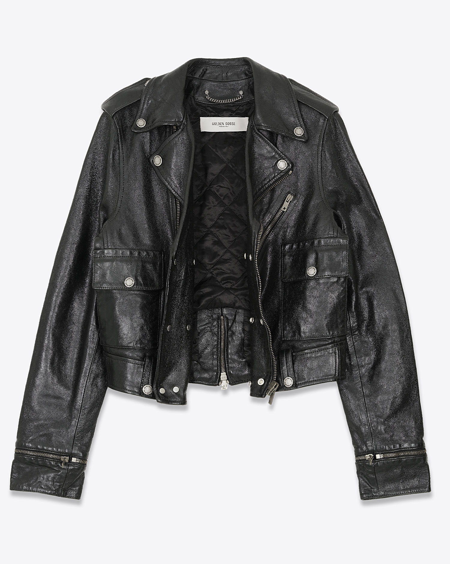 Golden Goose Femme Perfecto Cuir Nevada – Noir
