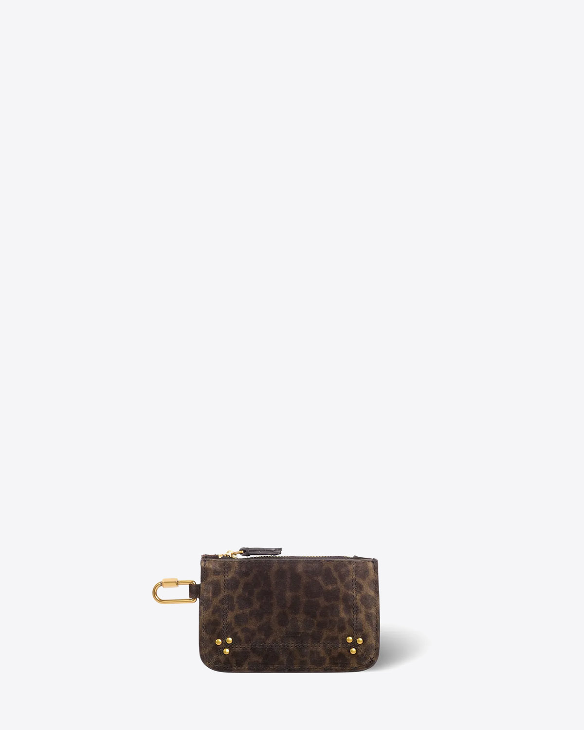 Jérôme Dreyfuss Pochette Popoche XS – Cuir Suédé Léopard Kaki