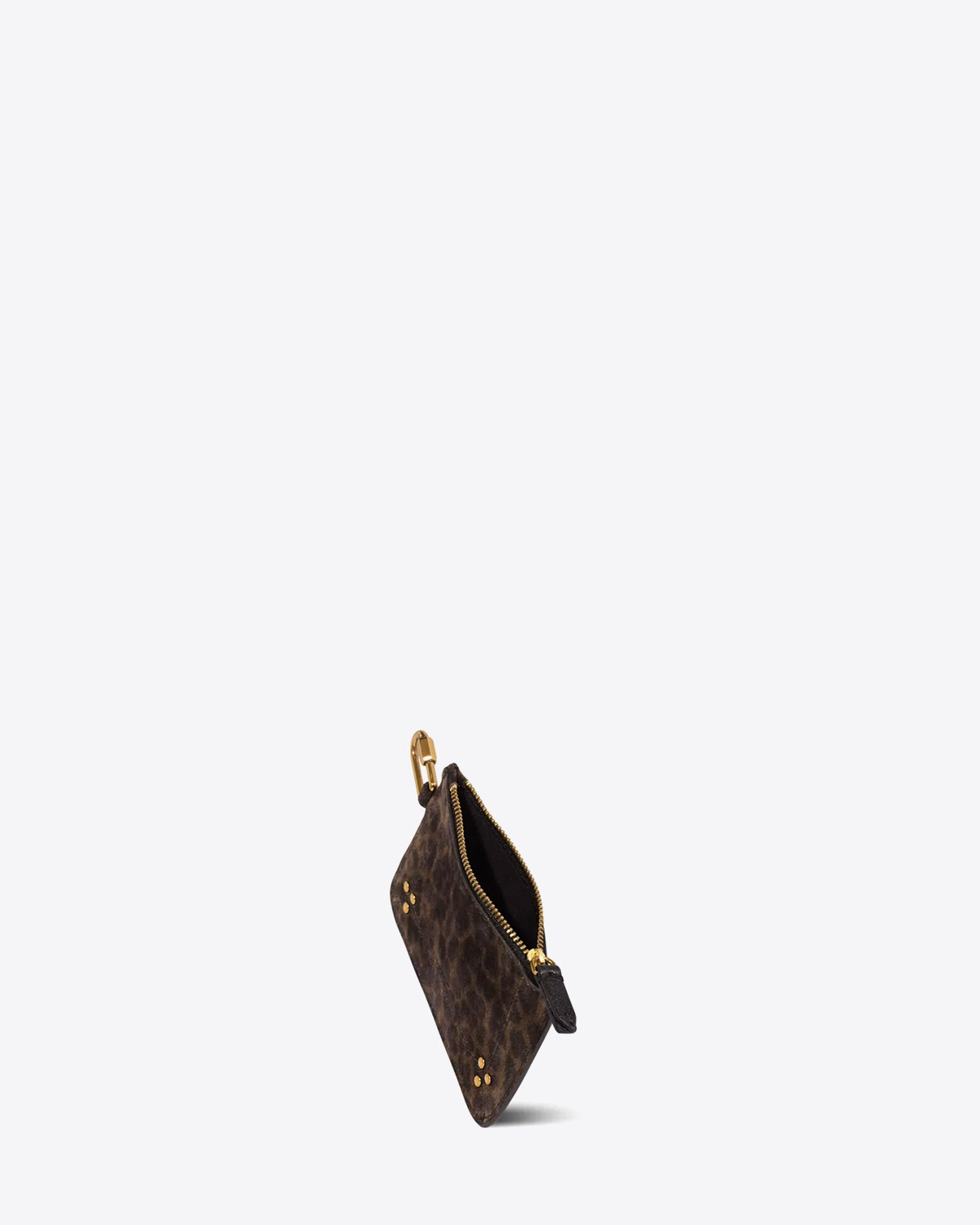Jérôme Dreyfuss Pochette Popoche XS – Cuir Suédé Léopard Kaki