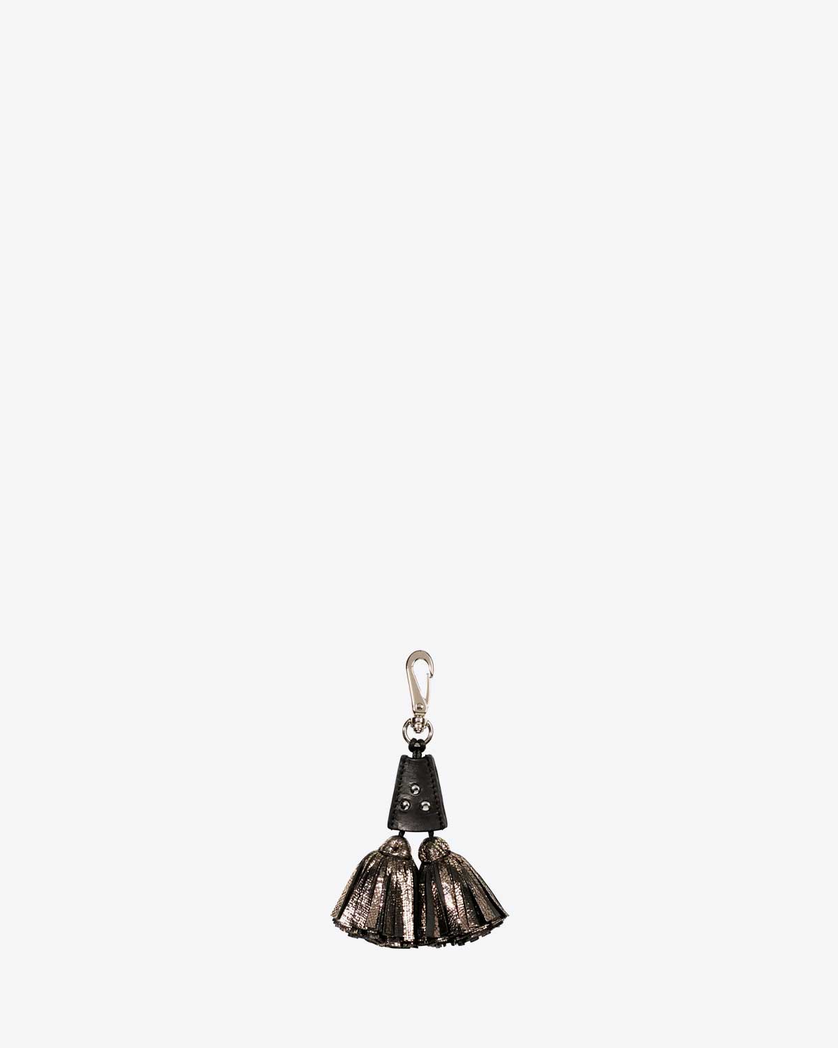 Jérôme Dreyfuss Pompon Twin – Cuir Lamé Champagne