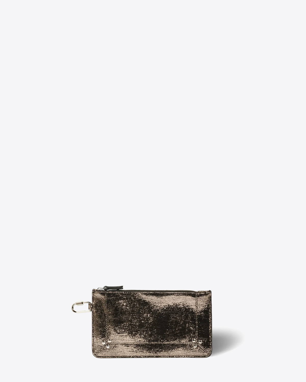 Jérôme Dreyfuss Pochette Popoche S – Cuir Lamé Champagne