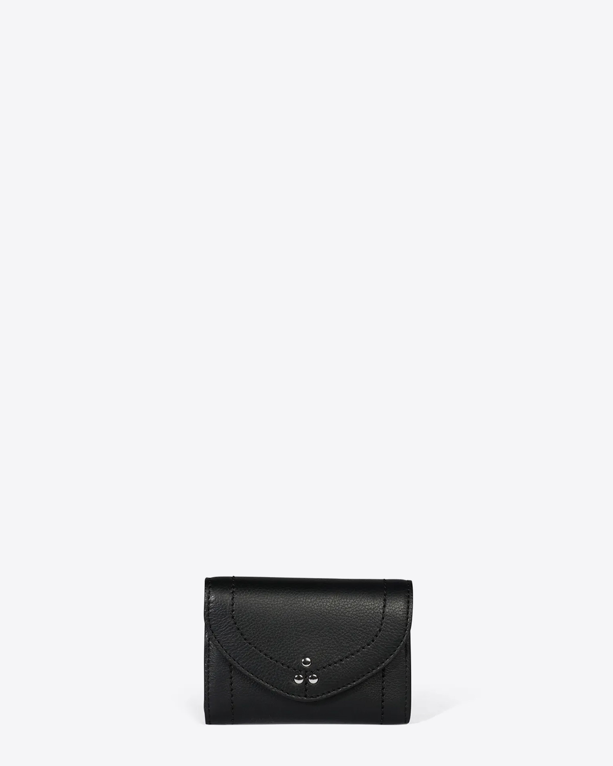 Jérôme Dreyfuss Porte-Monnaie Helmut PM – Cuir Veau Noir Silver