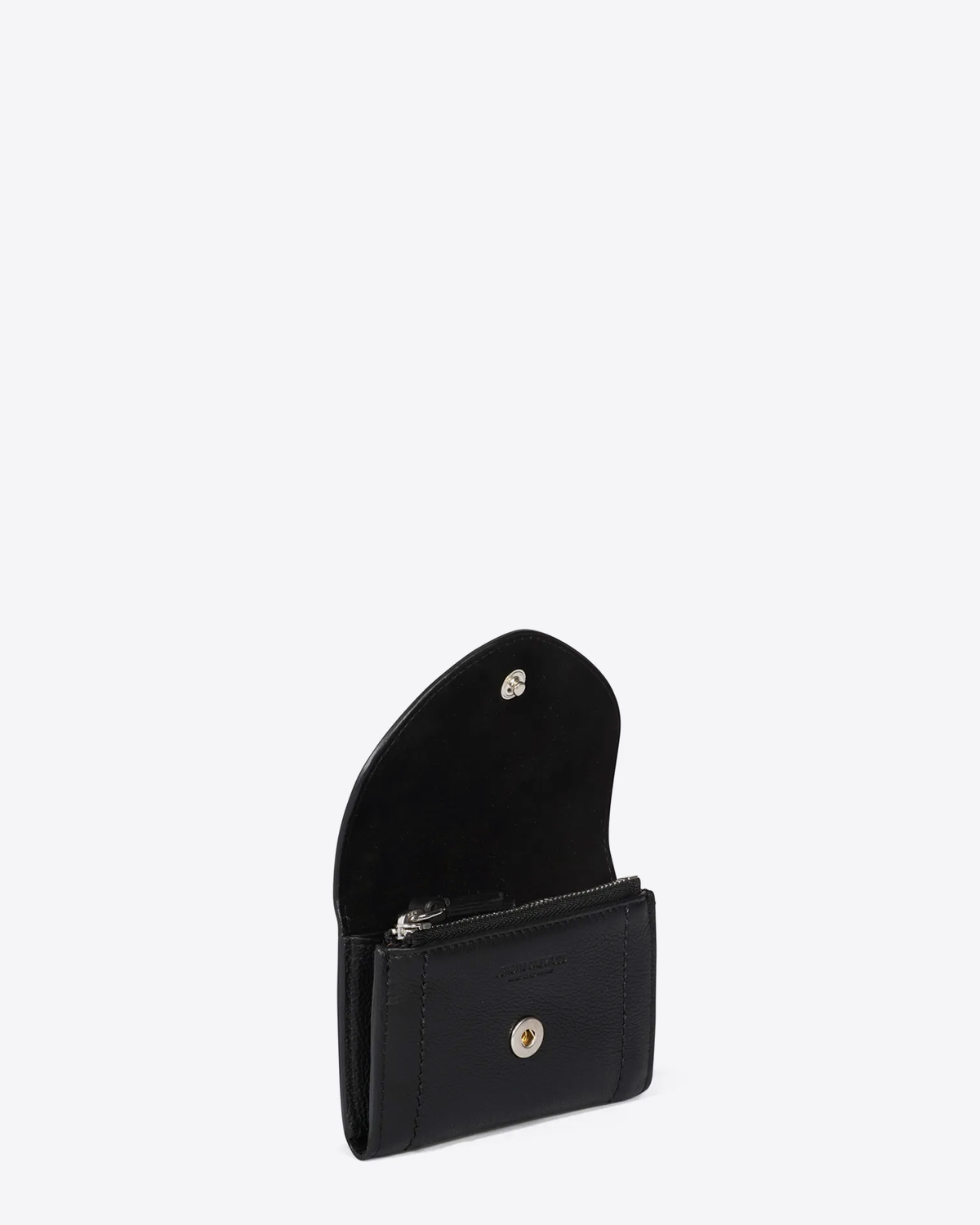 Jérôme Dreyfuss Porte-Monnaie Helmut PM – Cuir Veau Noir Silver