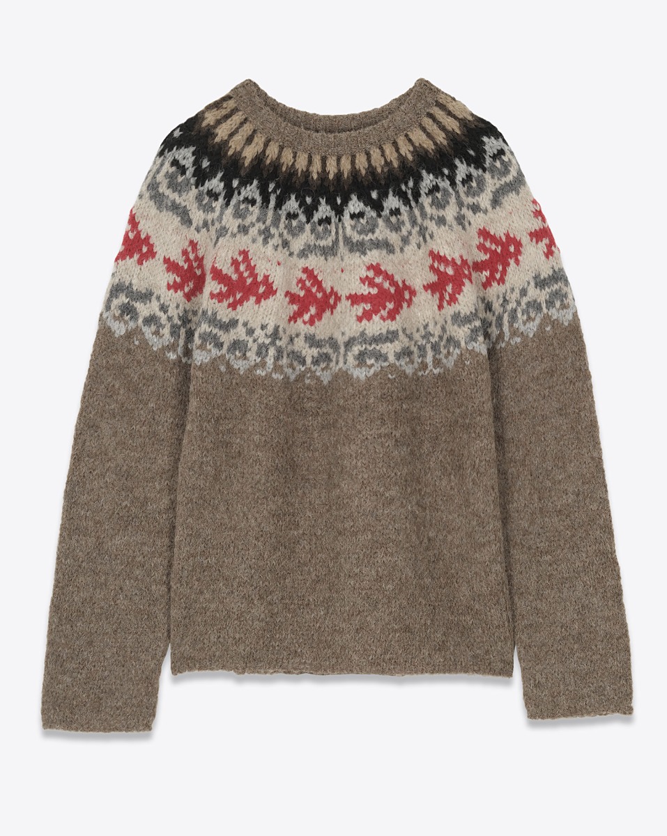 Thibault Van Der Straete Pull Alpaga Motif – Noisette