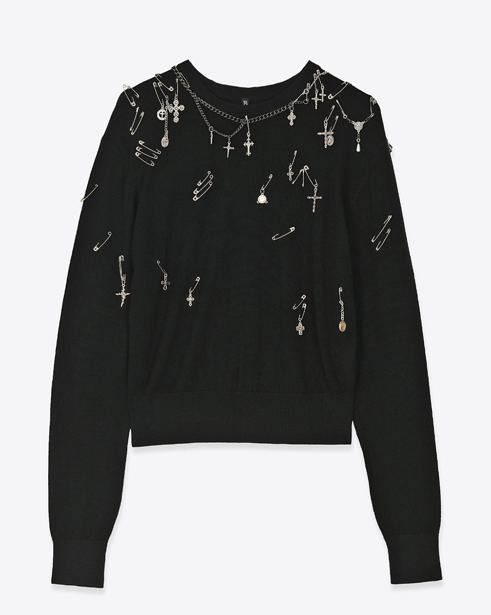 R13 Pull Crewneck Tight Waist – Noir