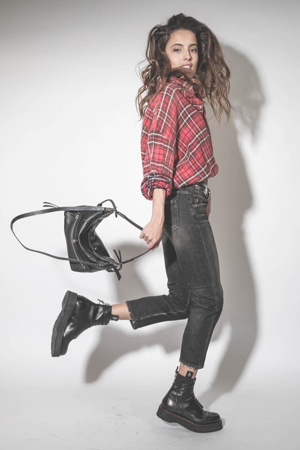 R13 Chemise Crossover Bubble – Rouge Plaid