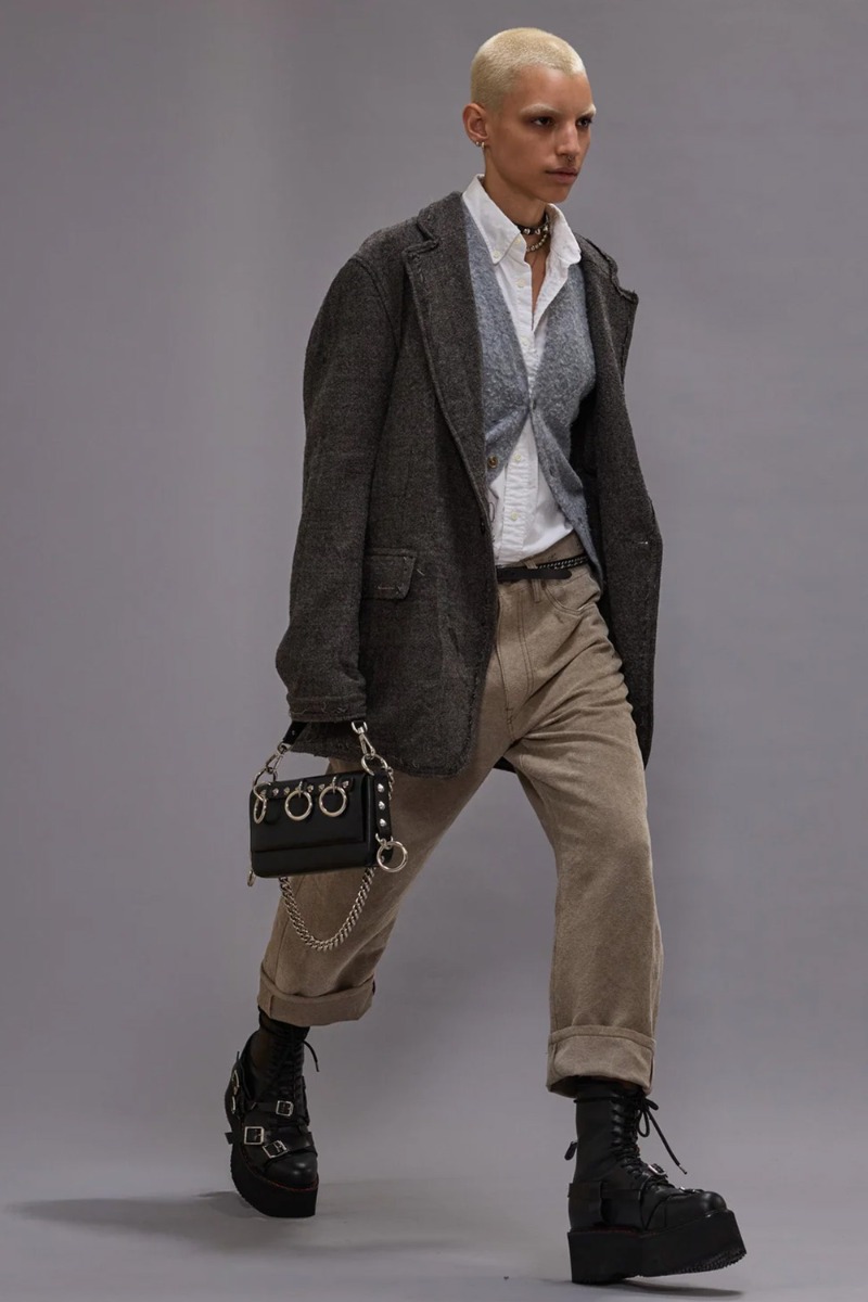 R13 Blazer Ragged – Dark Gris Plaid