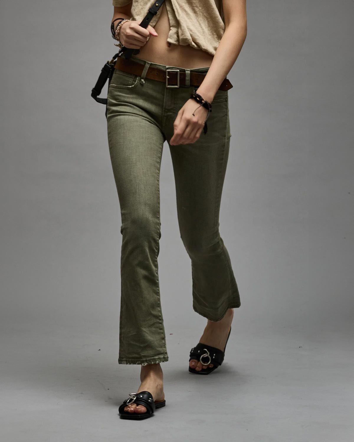 R13 Jean Kick Fit – Olive Vert Stretch