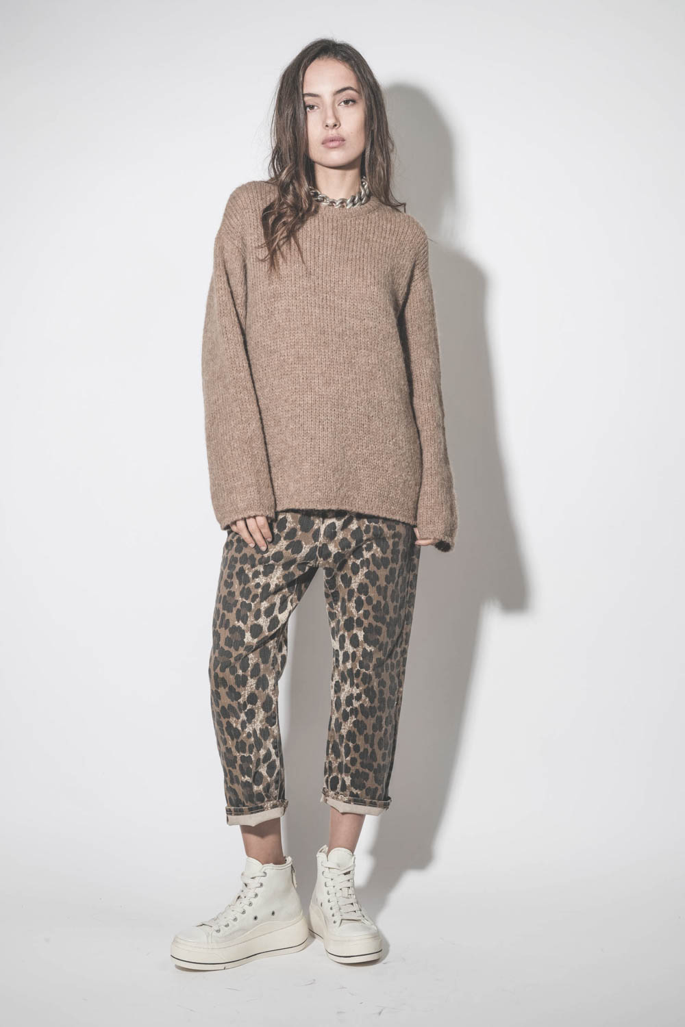 R13 Jean Tailored Drop – Stone Washed Léopard