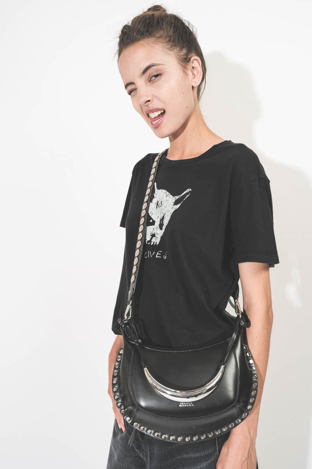 R13 Tee-Shirt 9 Lives Boy – Noir