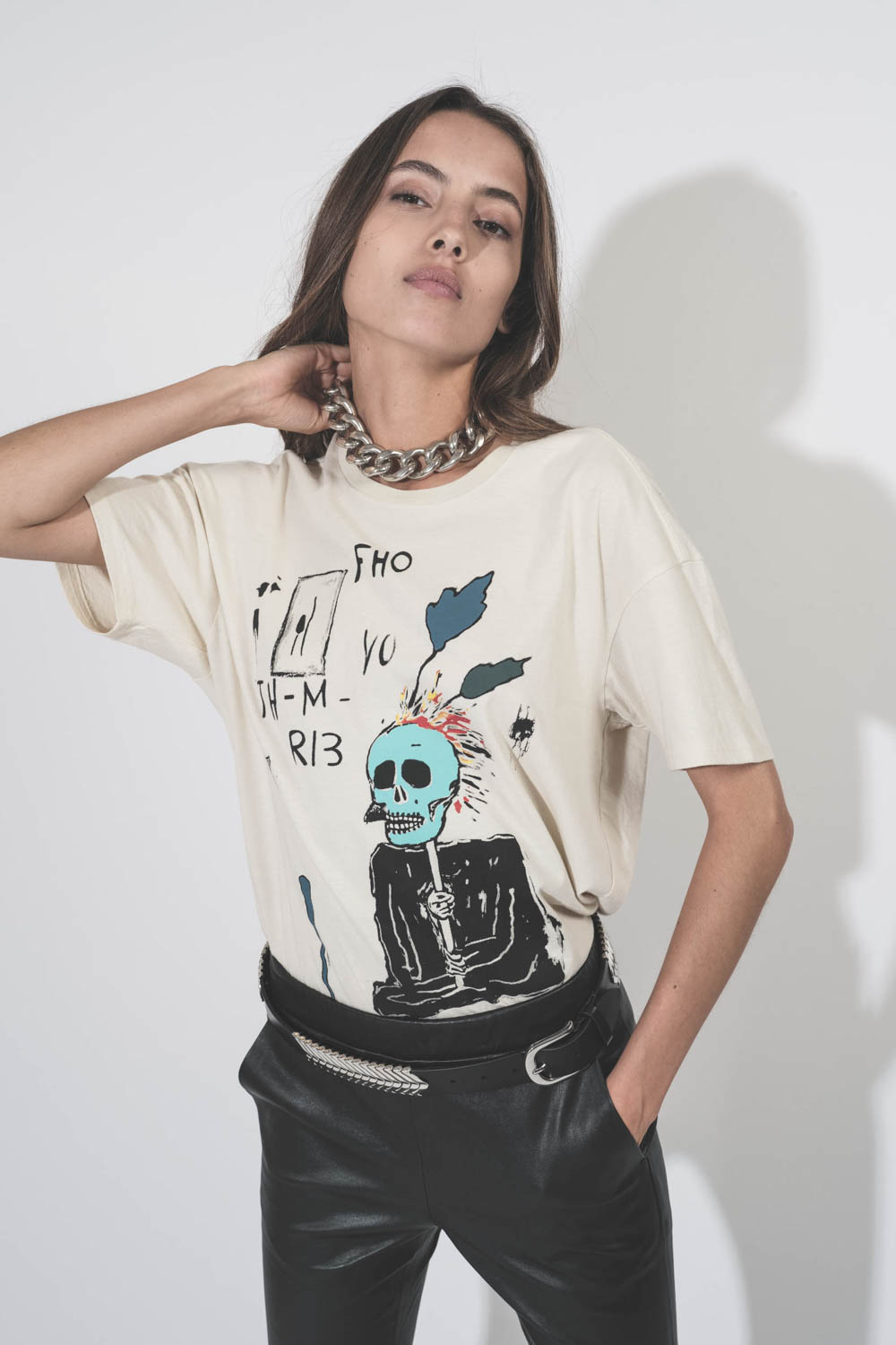 R13 Tee-Shirt Punk Sketch – Naturel