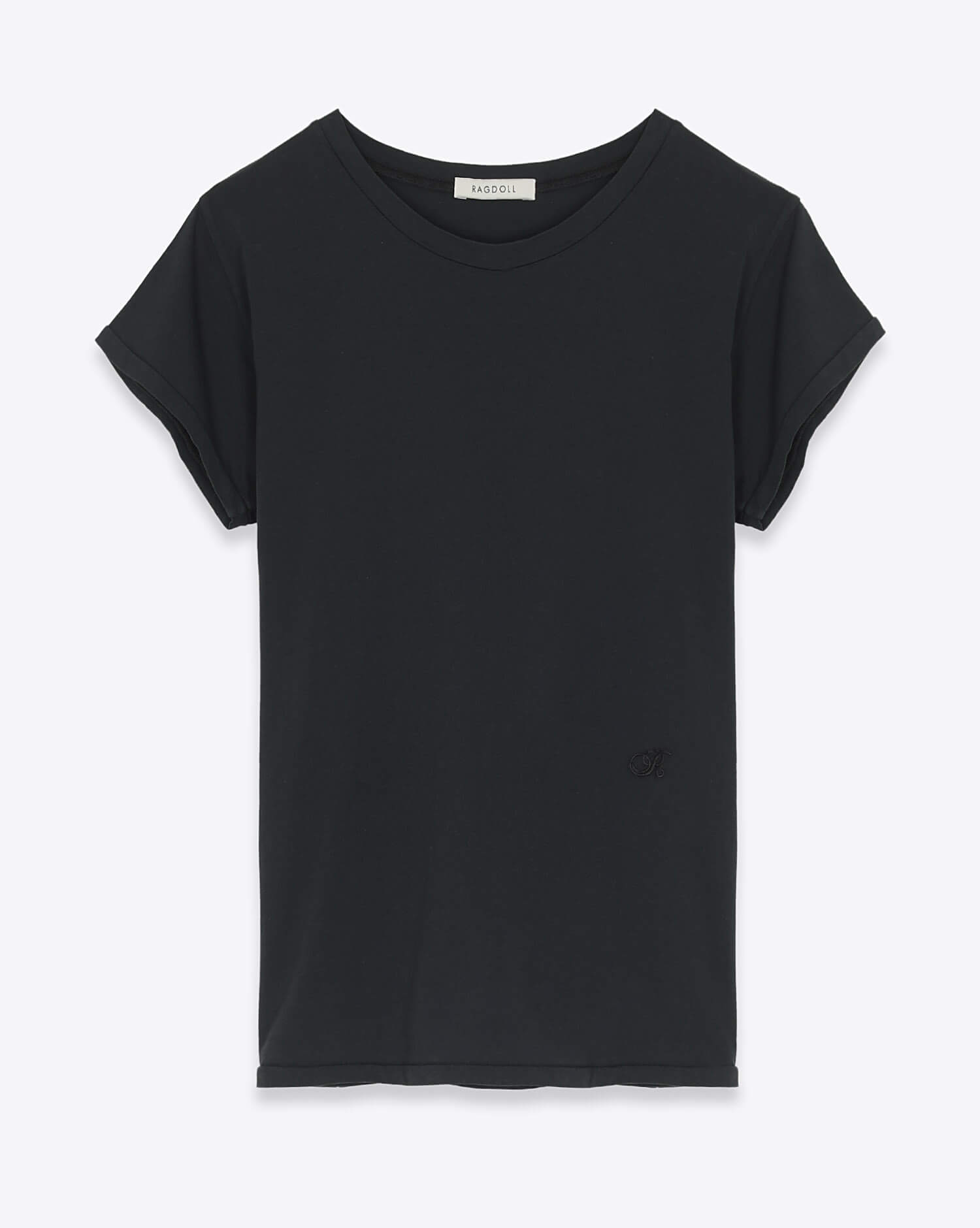Ragdoll LA Vintage Tee With R Embroidery - Black