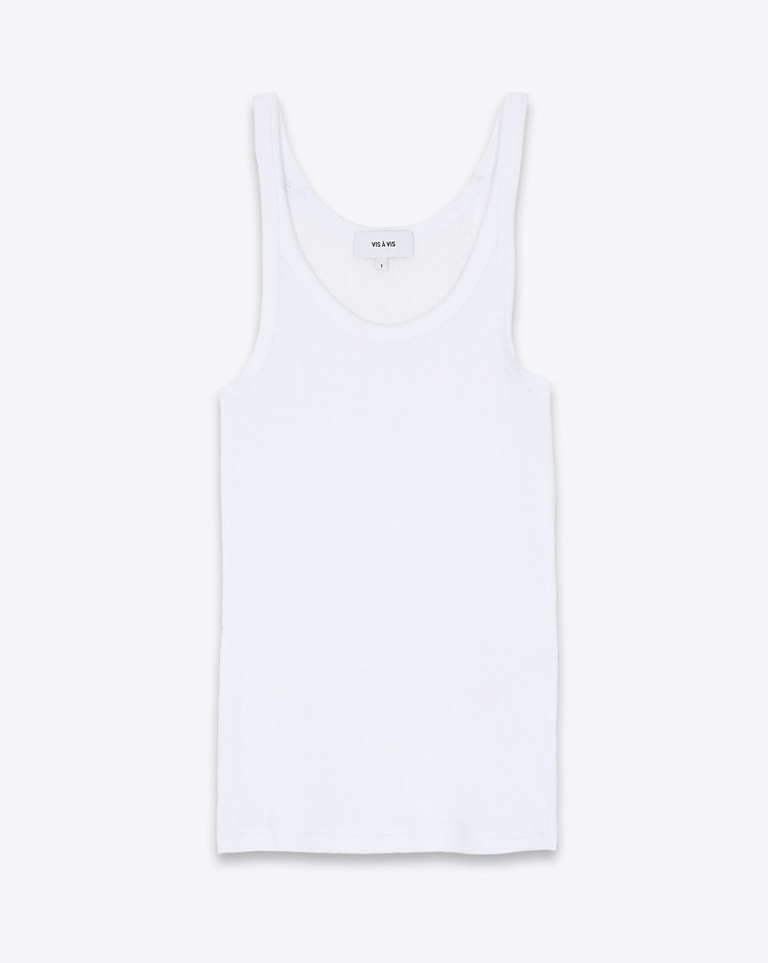 Vis à Vis Ribbed Tank Top – White