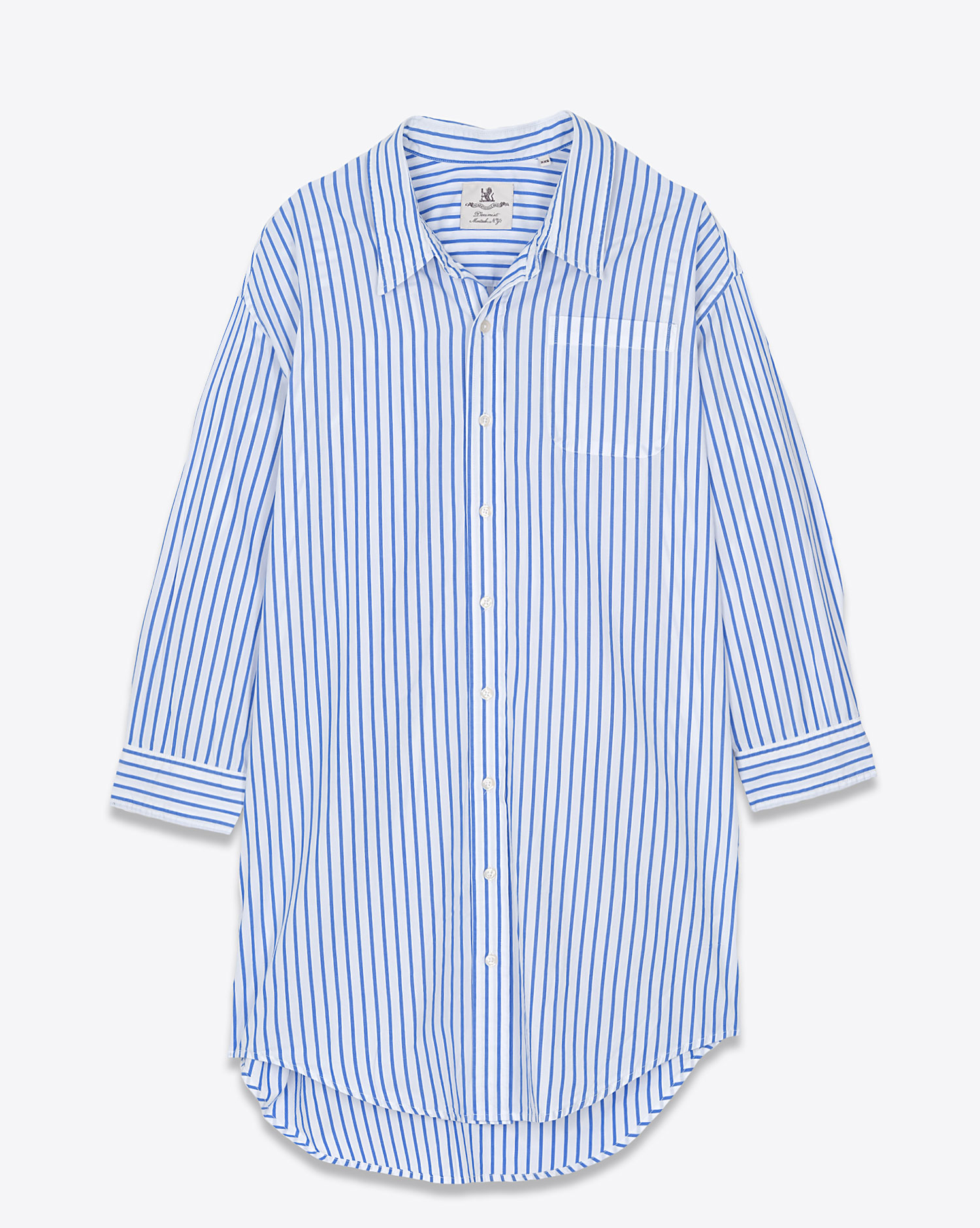 Denimist Robe Chemise Button Front – Rayures Bleu