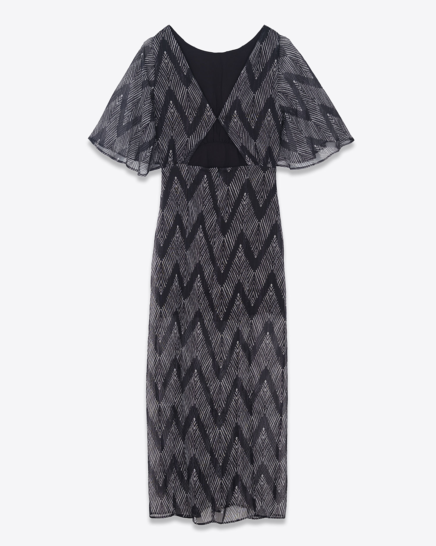 Mikuta Robe Longue Ouverte – Metallique