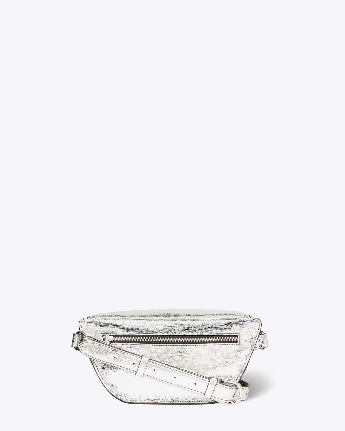 Sac banane Lino Jérôme Dreyfuss en cuir de chèvre lamé dégradé noir. Dos.