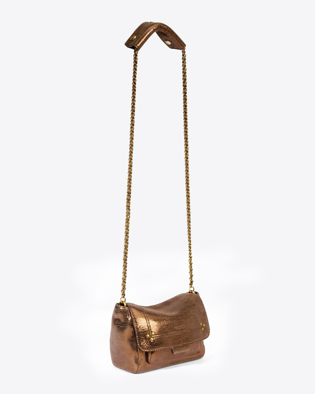 Jérôme Dreyfuss Sac Lulu S – Cuir Lamé Bronze