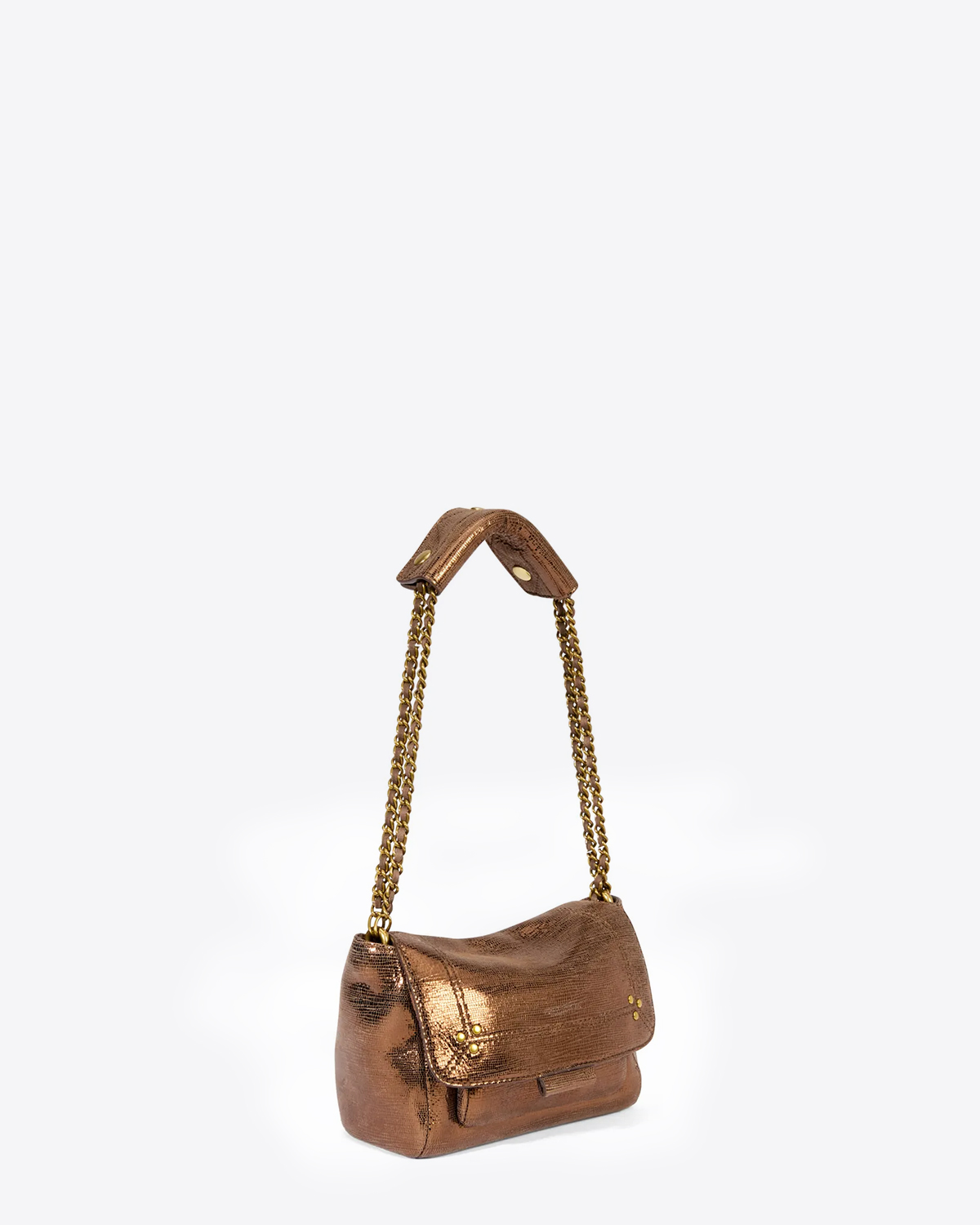 Jérôme Dreyfuss Sac Lulu S – Cuir Lamé Bronze