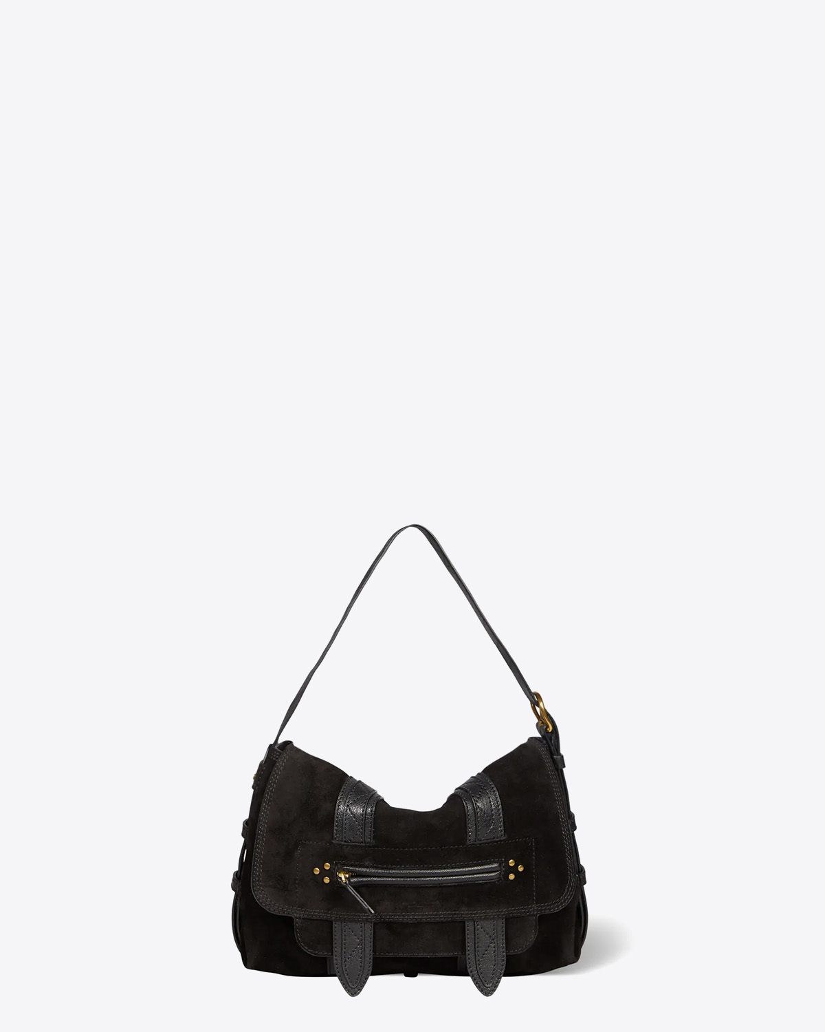 Jérôme Dreyfuss Sac Joe S – Cuir Suédé Noir