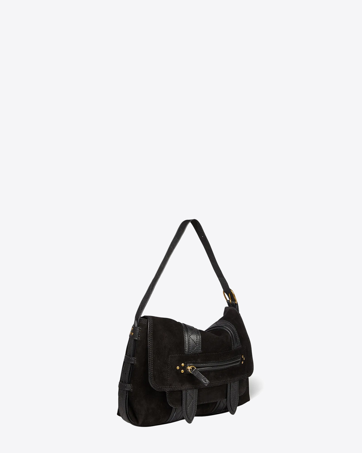 Jérôme Dreyfuss Sac Joe S – Cuir Suédé Noir
