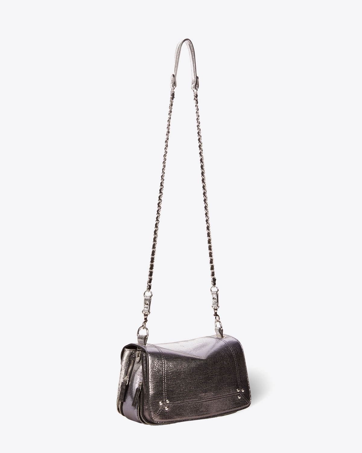 Jérôme Dreyfuss Sac Bobi – Cuir Lamé Dégradé Noir