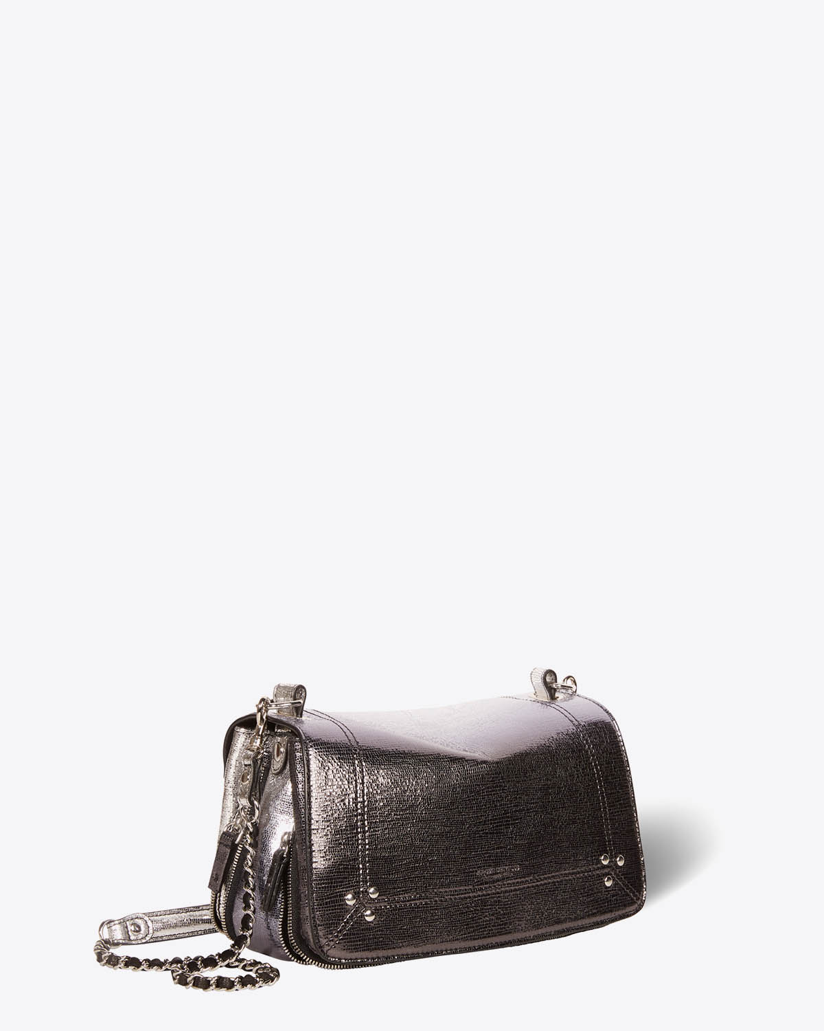Jérôme Dreyfuss Sac Bobi – Cuir Lamé Dégradé Noir