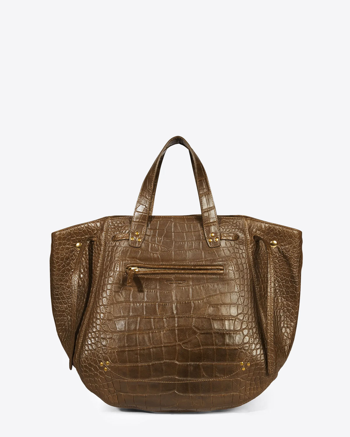 Jérôme Dreyfuss Sac Marius – Cuir Croco Kaki