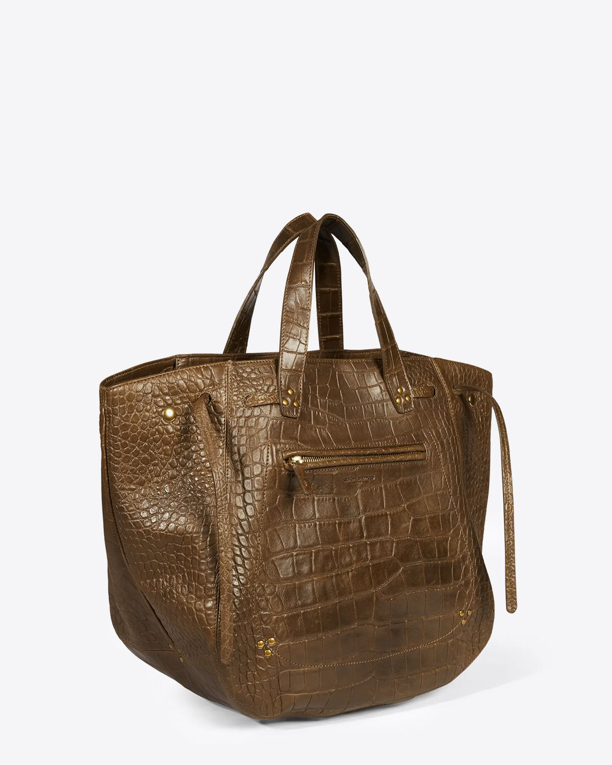 Jérôme Dreyfuss Sac Marius – Cuir Croco Kaki