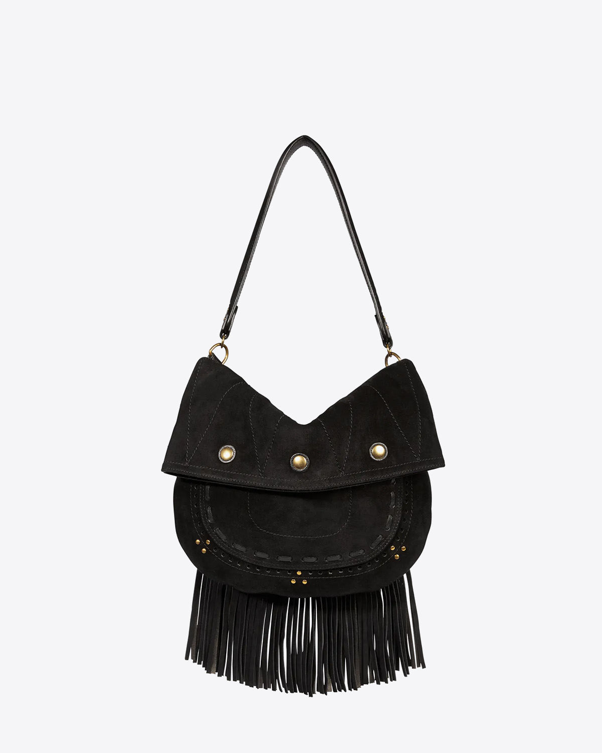 Jérôme Dreyfuss Sac Jerry M – Cuir Suédé Noir