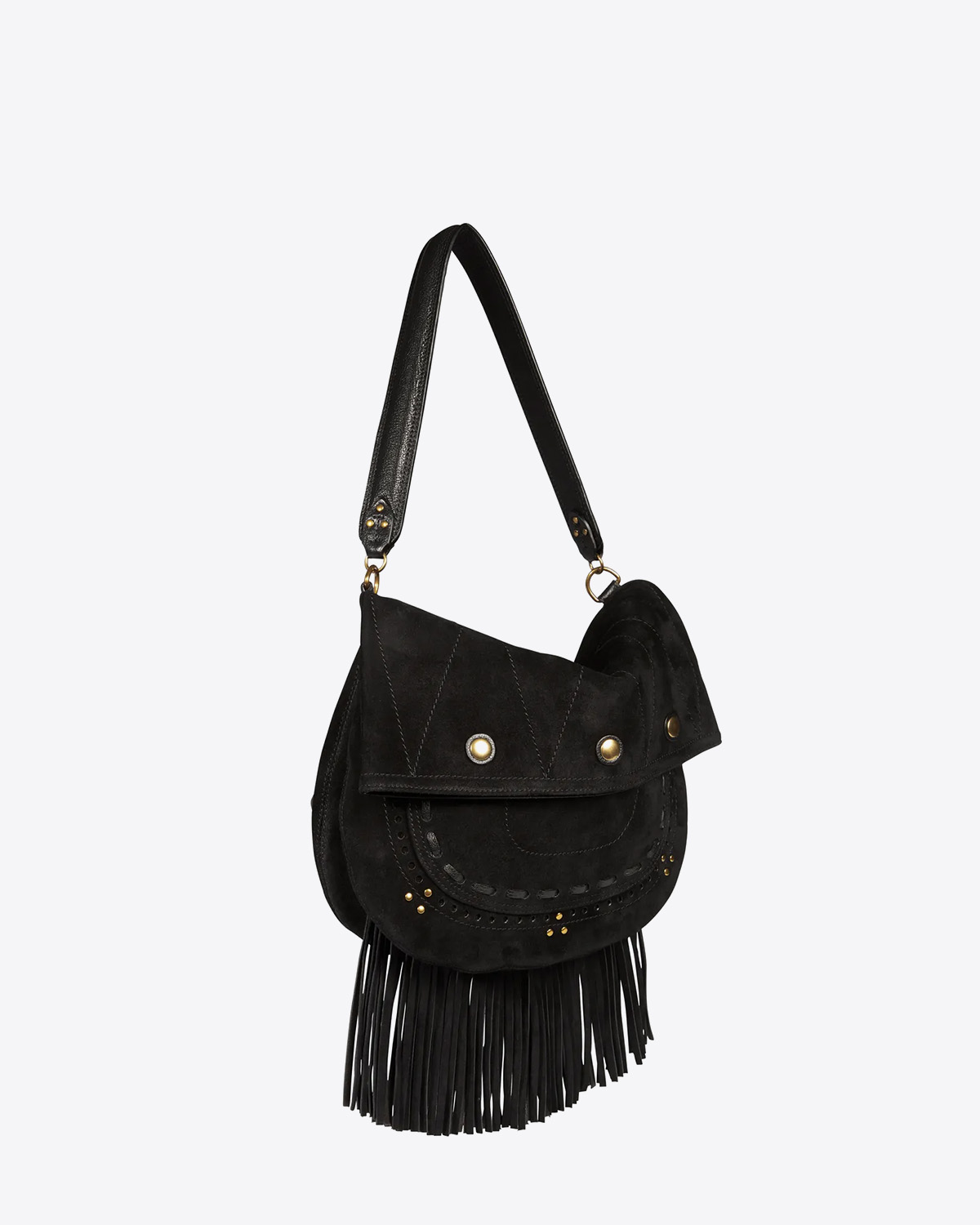 Jérôme Dreyfuss Sac Jerry M – Cuir Suédé Noir