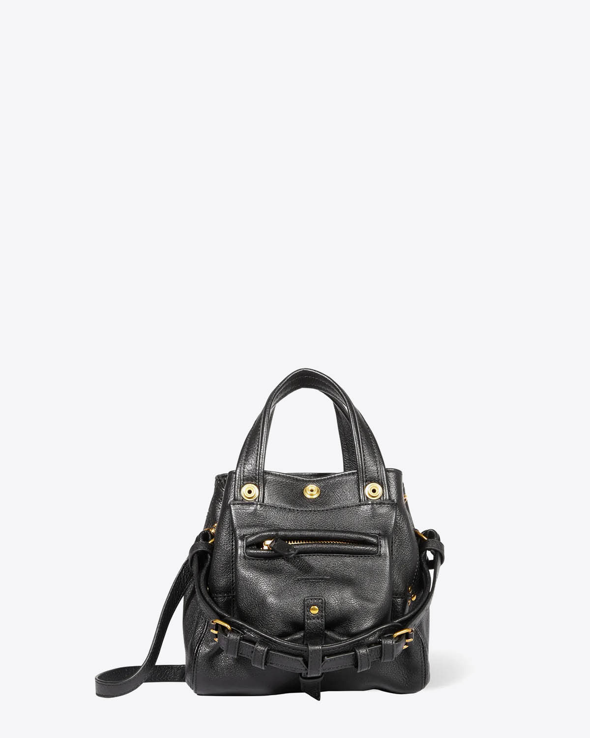 Jérôme Dreyfuss Sac Billy Nano – Cuir Buffle Noir Brass