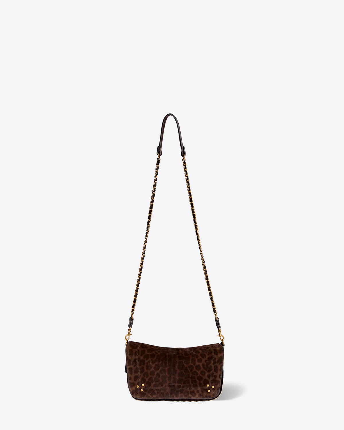 Jérôme Dreyfuss Sac Bobi S – Cuir Suédé Léopard Kaki