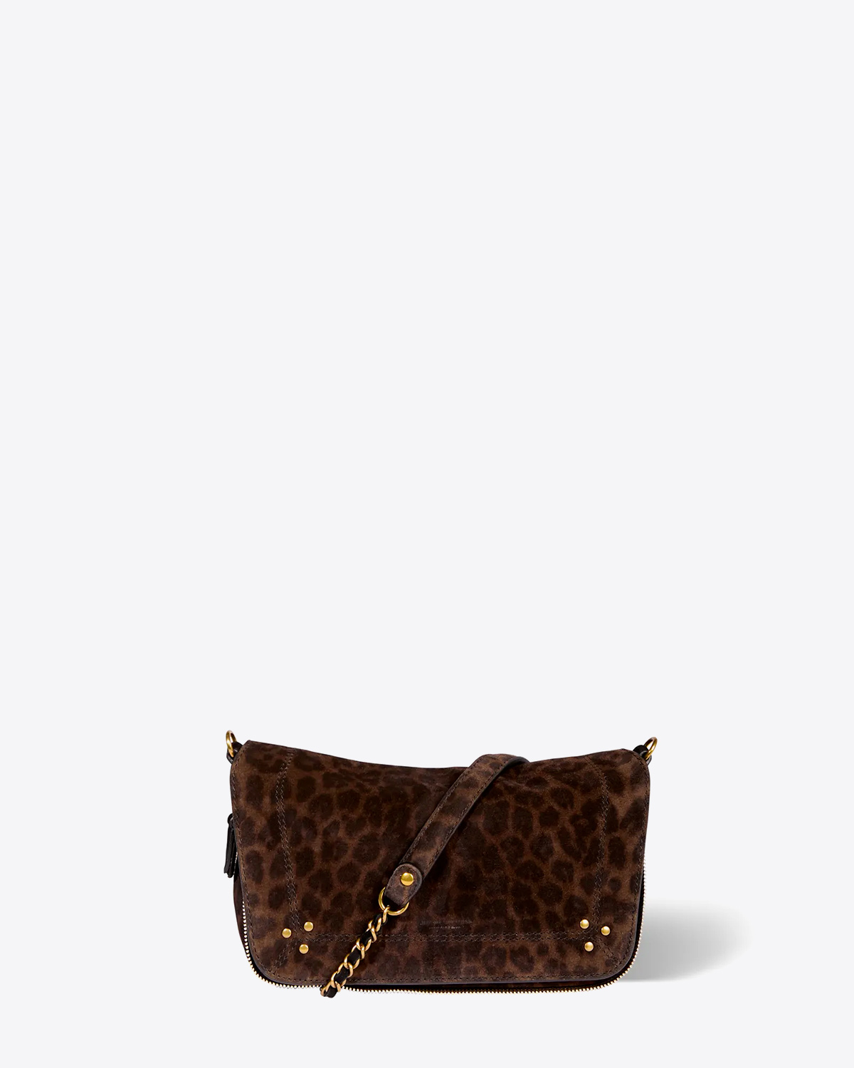 Jérôme Dreyfuss Sac Bobi S Croûte Velours Léopard Kaki. Face.